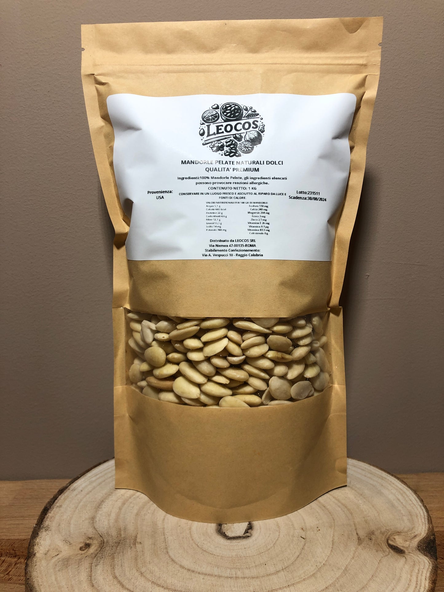 Amandes pelées naturelles douces sélectionnées - 36/38 - Qualité premium -