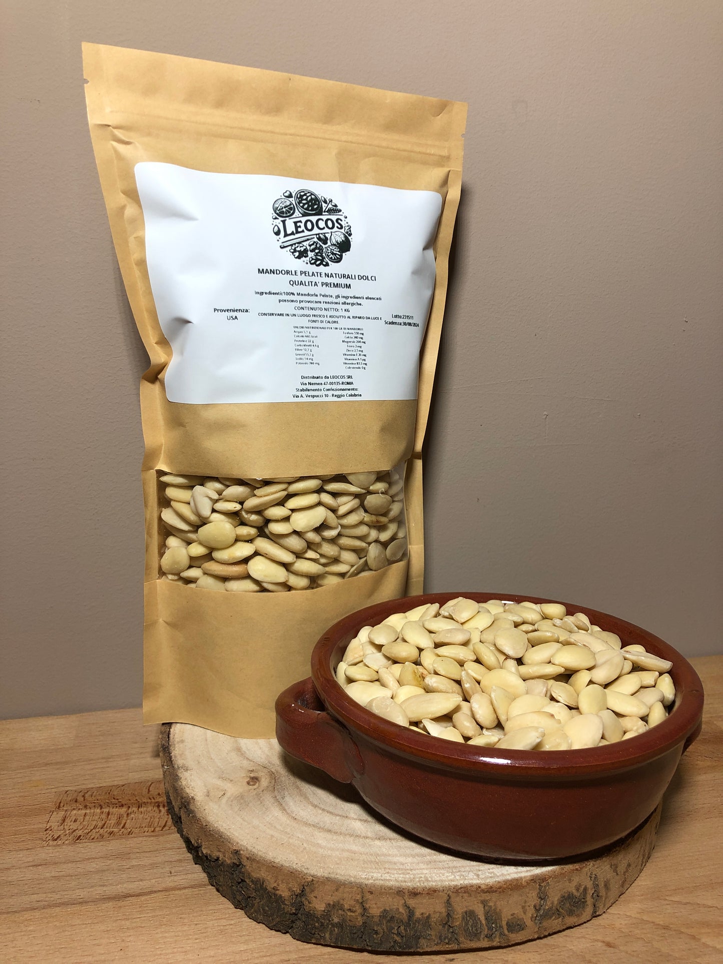 Amandes pelées naturelles douces sélectionnées - 36/38 - Qualité premium -