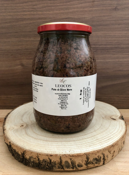 Patè di Olive Nere - A lavorazione Artigianale - Ricetta Calabrese - In barattolo di Vetro da 1 Kg