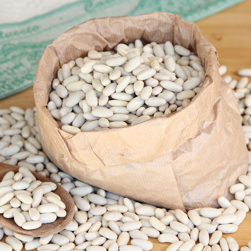 Haricots Cannellini séchés issus de nos cultures de l'arrière-pays de l'Aspromonte